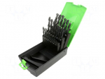 Drill set | for metal | high speed steel | plastic cassette | 1&divide;13mm