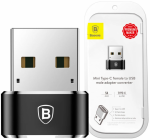 Adapter Baseus Converter USB Male To Type-C Female Black