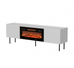 Cama LUCCA TV cabinet 180x40x59 white + black fireplace