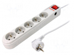 Plug socket strip: protective | Sockets: 5 | 250VAC | 10A