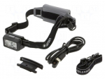 Torch: LED headtorch | IP54 | 20lm,100lm,300lm,600lm | 35h | black