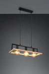 Trio Bano pendant 3xE27 matt black/natural color gaismeklis R36693032 4017807673364