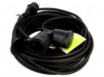 Extension lead | 3G1.5mm2 | 25m | rubber | black | Sockets no: 2 | 16A