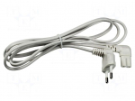 Cable | 2x0.75mm2 | PVC | 1.5m | without earthing | white | 2.5A | 230V