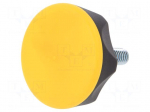 Knob | &Oslash;: 45mm | Ext.thread: M8 | 20mm | technopolymer (PA) | Cap: yellow