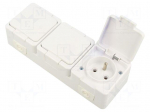 Connector: AC supply | socket | 2P+PE | 250VAC | 16A | white | wall mount