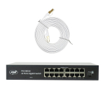 PNI SW016 Switch Package, 16 x 10/100/1000 Mbps, Gigabit, Metal Enclosure and 3m CAT8 Patch PNI U8030W