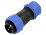 Connector: circular | plug | male | PIN: 2 | IP68 | SP17 | 6&divide;10mm | 15A | 500V