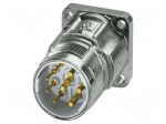 Connector: M23 | socket | PIN: 8(4+4) | crimped | straight | IP68 | 9A,30A