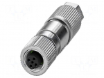 Connector: M12 | plug | PIN: 4 | 48V | straight | IP65 | IDC | Contacts: CuSn