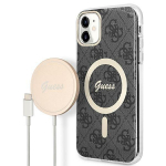 Guess Set GUBPN61H4EACSK Case + Charger for iPhone 11 6.1" / black