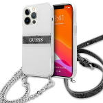 Guess GUHCP13LKC4GBSI Hardcase 4G for iPhone 13 Pro / 13 6,1" / transparent grey strap silver chain