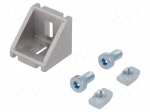 Angle bracket | for profiles | Width of the groove: 8mm | W: 28mm
