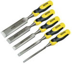 Stanley wood chisel set Dynagrip, 5 part (yellow / black)