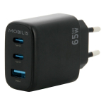 Seinalaadija Mobilis - 65W - 2USB C + 1USB A - GaN