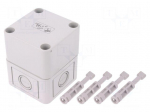 Enclosure: multipurpose | X: 65mm | Y: 65mm | Z: 81mm | TK PC | grey | IP66