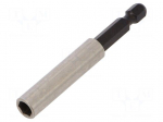 Holders for screwdriver bits | Socket: 1/4" | Overall len: 74mm