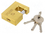 Padlock | hardened shaft | Kind: mandrel | Equipment: 3 keys | gates