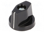 Knob | with flange,with pointer | plastic | &Oslash;shaft: 6mm | &Oslash;14x19mm