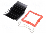 Heatsink: extruded | grilled | BGA | black | L: 27mm | W: 27mm | H: 14.5mm