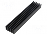 Heatsink: extruded | grilled | black | L: 100mm | W: 21mm | H: 10mm