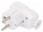 Connector: AC supply | male | plug | 2P+PE | 250VAC | 16A | white | PIN: 3