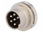 Connector: M16 | socket | male | soldering | PIN: 6 | 5A | 300V | IP40