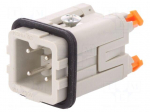 Connector: HDC | male | CKSH | PIN: 4 | 3+PE | size 21.21 | 10A | 400V
