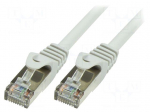 Patch cord | SF/UTP | 5e | stranded | CCA | PVC | grey | 10m | 26AWG
