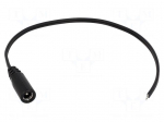 Cable | wires,DC 5,5/2,1 socket | straight | 0.5mm2 | black | 3m