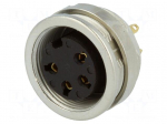 Connector: M16 | socket | female | soldering | PIN: 4 | 5A | 250V | IP68