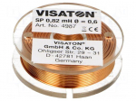 Inductor: air coil | 0.82mH | 1.15&Omega; | &Oslash;: 37mm | H: 12mm | &Oslash;core: 0.6mm