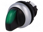 Switch: rotary | Stabl.pos: 3 | 22mm | green | IP67 | Pos: 3 | &Oslash;22.5mm