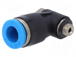 Push-in fitting | angled 90&deg; | Input thread: M5 | -0.95&divide;6bar | 6mm