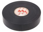 Tape: electrical insulating | W: 25mm | L: 33m | Thk: 0.25mm | black