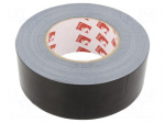 Tape: duct | W: 50mm | L: 50m | Thk: 0.23mm | black | caoutchouc | -20&divide;75&deg;C