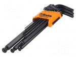 Wrench: hex key-set | spherical | long | 9pcs.