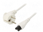 Cable | 3x0.75mm2 | CEE 7/7 (E/F) plug angled,IEC C5 female | PVC