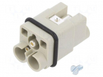 Connector: HDC | contact insert | male | 40A | 400V | Han Q | PIN: 3 | 2P+PE