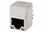 Connector: RJ45 | socket | PIN: 8 | Cat: 6 | shielded,with LED | 8p8c
