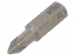 Screwdriver bit | Pozidriv&reg; | PZ1 | 1/4" | Overall len: 25mm | 3pcs.