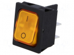 ROCKER | DPST | Pos: 2 | ON-OFF | 20A/250VAC | orange | IP40 | 1835 | 230V