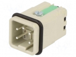 Connector: HDC | contact insert | male | 10A | 250V | Han&reg; A | PIN: 5 | 4+PE