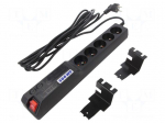 Plug socket strip: protective | Sockets: 5 | 250VAC | 10A | black