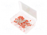 Diode: LED-kit | THT | 3mm | 100pcs | red | 1.8&divide;2.4VDC | plastic box | 20mA