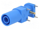 Laboratory connector: 4mm banana | socket | 24A | 33mm | blue | brass