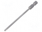 Screwdriver bit | hex key | HEX 2.5mm | 1/4" | Overall len: 89mm
