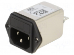 Connector: AC supply | socket | male | Inom: 6A | Ir: 310uA | 250VAC | 1M&Omega;