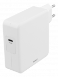 DELTACO 87W USB-C Power supply, Fast charging, USB-C PD, white / USBC-AC117