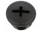 Stopper | M12 | 1.5 | polyamide | black | Thread: metric | 6mm | 10pcs.